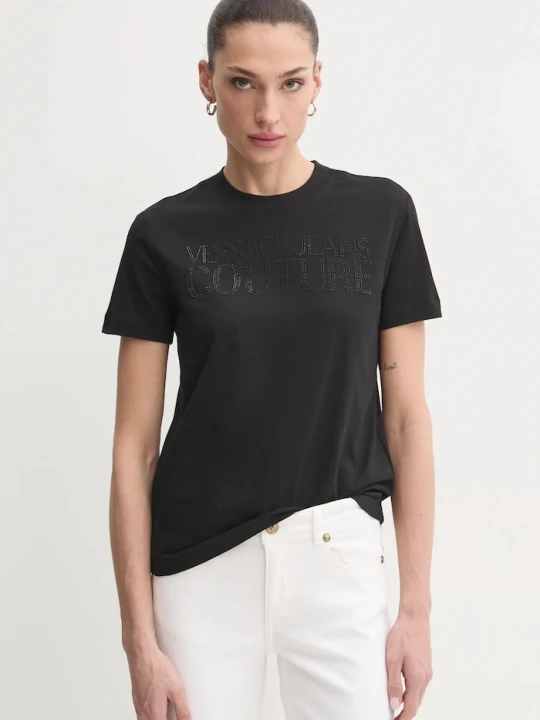 Zdjęcie produktu Versace Jeans Couture t-shirt bawełniany czarny