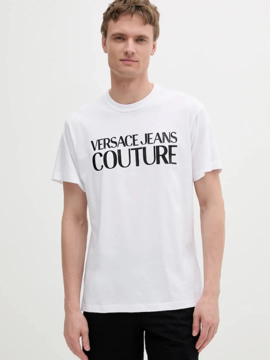 Zdjęcie produktu Versace Jeans Couture t-shirt bawełniany biały