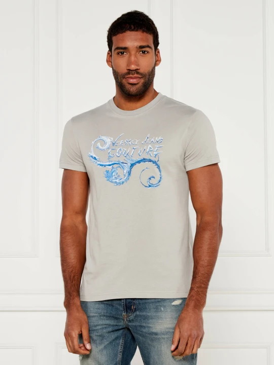 Zdjęcie produktu Versace Jeans Couture T-shirt Chromo Couture | Slim Fit beżowy