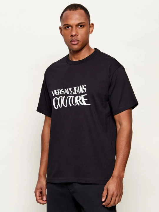 Zdjęcie produktu Versace Jeans Couture T-shirt LOGO LIQUIFY PATEN | Regular Fit czarny