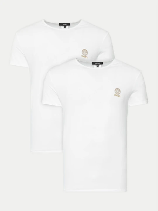 Zdjęcie produktu Versace Komplet t-shirtów AU10193 1A10011 Biały Slim Fit