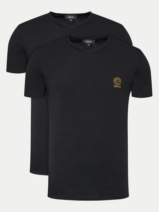 Zdjęcie produktu Versace Komplet t-shirtów AU10193 Czarny Slim Fit