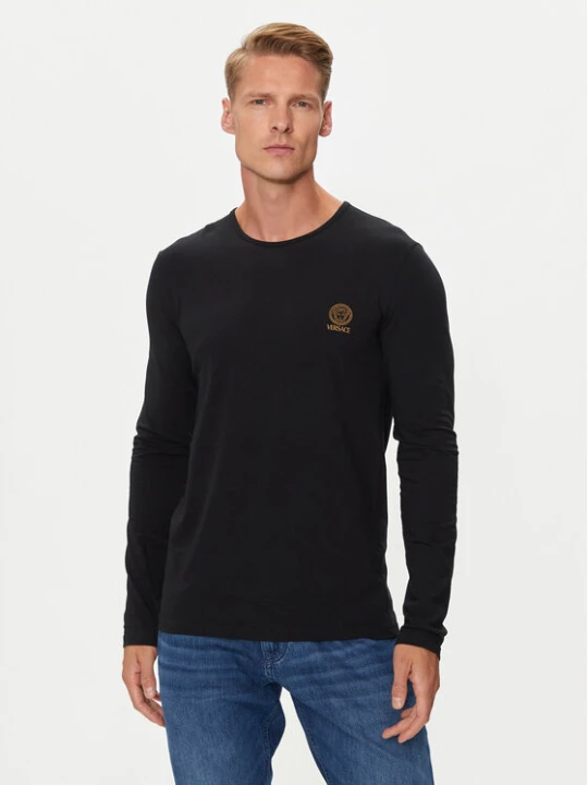 Zdjęcie produktu Versace Longsleeve AUU01007 1A10011 Czarny Regular Fit