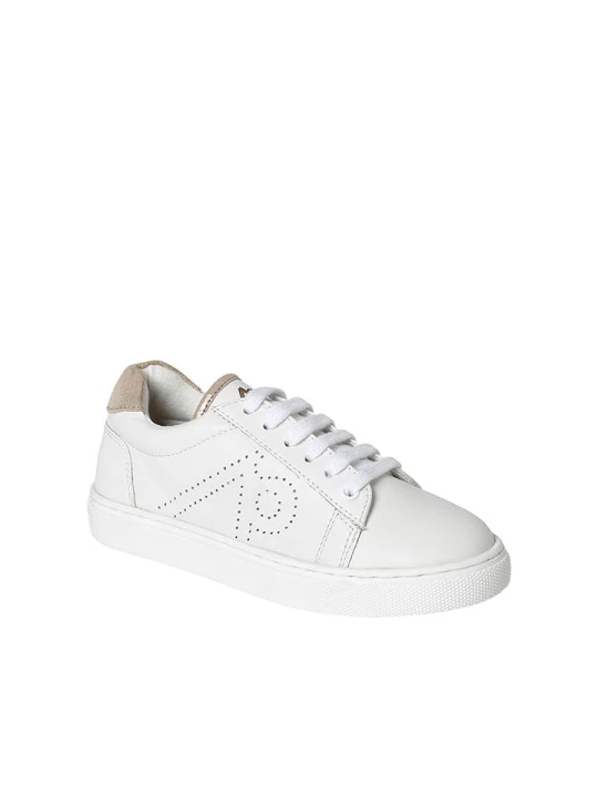 Zdjęcie produktu vertbaudet Skórzane sneakersy w kolorze białym rozmiar: 31