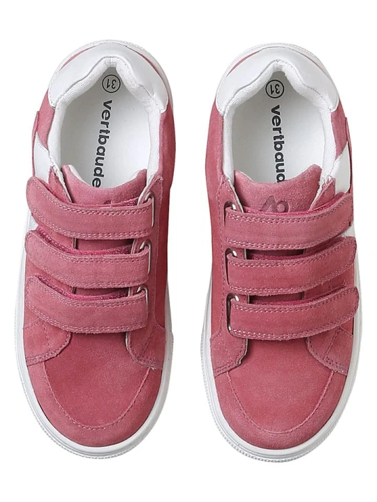 Zdjęcie produktu vertbaudet Skórzane sneakersy w kolorze czerwonym rozmiar: 35