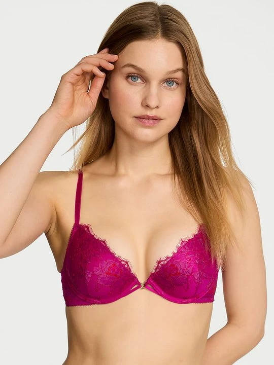 Zdjęcie produktu Very Sexy Biustonosz lekko usztywniany koronkowy Rose Lace Demi Victoria's Secret Różowy
