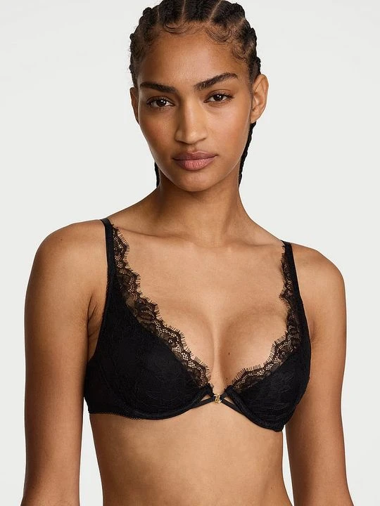 Zdjęcie produktu Very Sexy Biustonosz lekko usztywniany koronkowy Rose Plunge Victoria's Secret Czarny