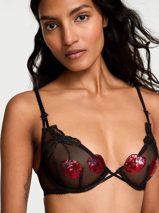 Zdjęcie produktu Very Sexy Biustonosz nieusztywniany Cherry Shine Demi Victoria's Secret Z nadrukiem