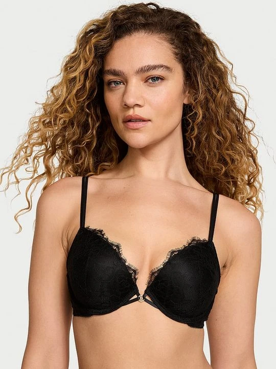Zdjęcie produktu Very Sexy Biustonosz push-up koronkowy Rose Lace Victoria's Secret Czarny