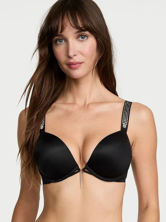 Zdjęcie produktu Very Sexy Biustonosz push-up powiększający o 2 rozmiary Bombshell Ombre Shine Strap Victoria's Secret Czarny