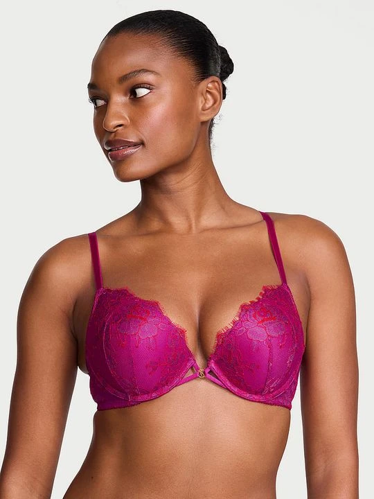 Zdjęcie produktu Very Sexy Biustonosz push-up powiększający o 2 rozmiary Bombshell Rose Lace Victoria's Secret Różowy
