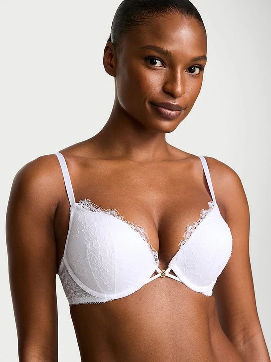 Zdjęcie produktu Very Sexy Biustonosz push-up powiększający o 2 rozmiary Bombshell Rose Lace Victoria's Secret Biały