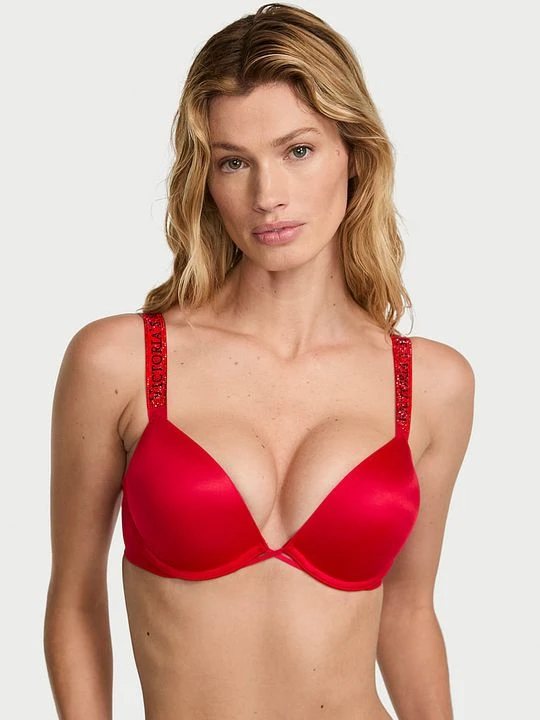 Zdjęcie produktu Very Sexy Biustonosz push-up powiększający o 2 rozmiary Bombshell Shine Strap Victoria's Secret Czerwony
