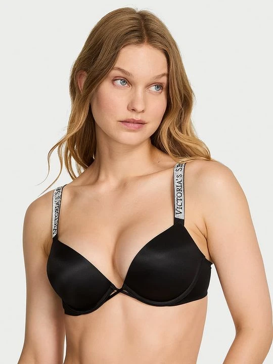 Zdjęcie produktu Very Sexy Biustonosz push-up powiększający o 2 rozmiary Bombshell Shine Strap Victoria's Secret Czarny