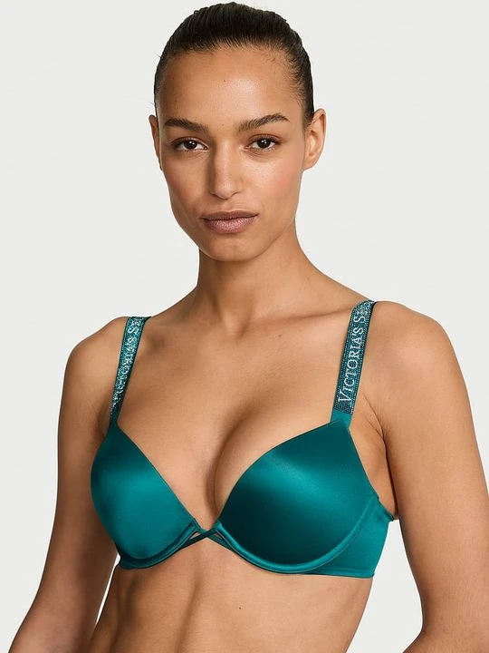 Zdjęcie produktu Very Sexy Biustonosz push-up powiększający o 2 rozmiary Bombshell Shine Strap Victoria's Secret Niebieski
