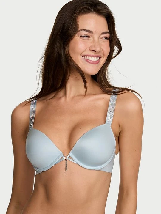 Zdjęcie produktu Very Sexy Biustonosz push-up z błyszczącymi ramiączkami Ombre Shine Strap Victoria's Secret Niebieski