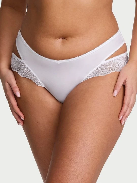 Zdjęcie produktu Very Sexy Majtki z koronką i wycięciami po bokach Cut-Out Cheeky Victoria's Secret Biały