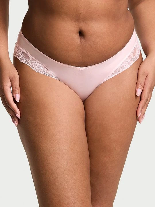 Zdjęcie produktu Very Sexy Majtki z koronką na krawędziach i wysoko wyciętymi nogawkami Lace-Trim Cheeky Victoria's Secret Różowy