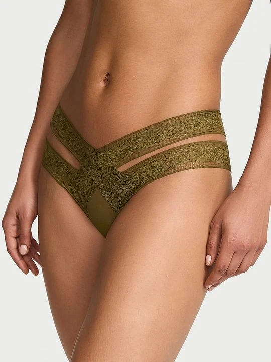 Zdjęcie produktu Very Sexy Majtki z wycięciami i z koronką Strappy Cut-Out Cheeky Victoria's Secret Zielony