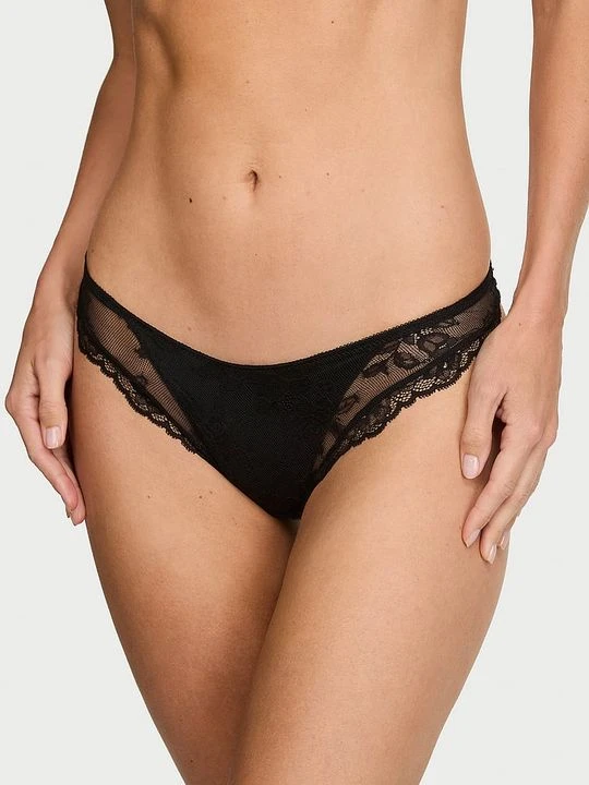 Zdjęcie produktu Very Sexy Stringi koronkowe Overlay Victoria's Secret Czarny