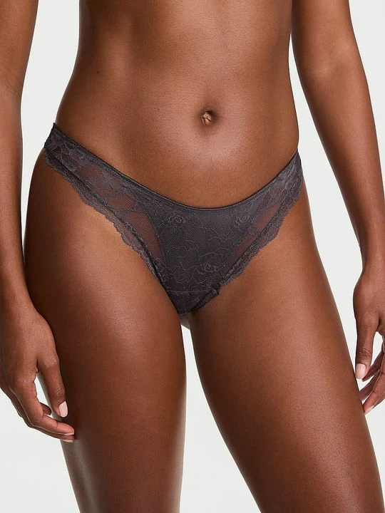Zdjęcie produktu Very Sexy Stringi koronkowe Overlay Victoria's Secret Szary
