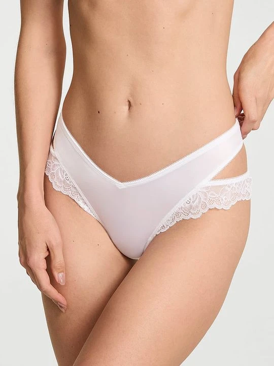 Zdjęcie produktu Very Sexy Stringi z koronką i wycięciami po bokach Cut-Out Victoria's Secret Biały