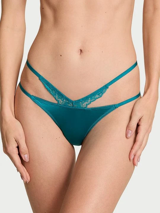 Zdjęcie produktu Very Sexy Stringi z koronką i wycięciami po bokach Cut-Out Victoria's Secret Niebieski