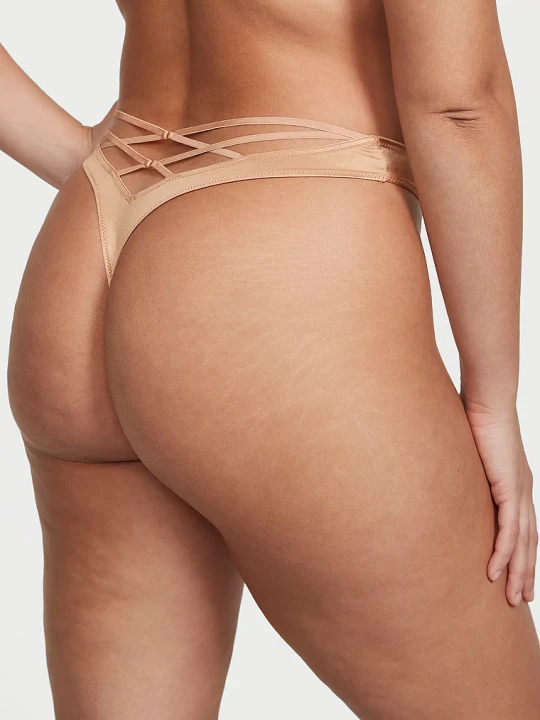 Zdjęcie produktu Very Sexy Stringi z paseczkami z tyłu i wysoko wyciętymi nogawkami Strappy-Back High-Leg Victoria's Secret Beżowy