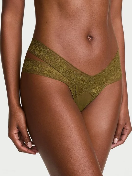 Zdjęcie produktu Very Sexy Stringi z wycięciami i z koronką Strappy Cut-Out Victoria's Secret Zielony