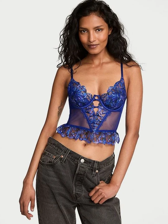 Zdjęcie produktu Very Sexy Top biustonoszowy Party Floral Victoria's Secret Niebieski