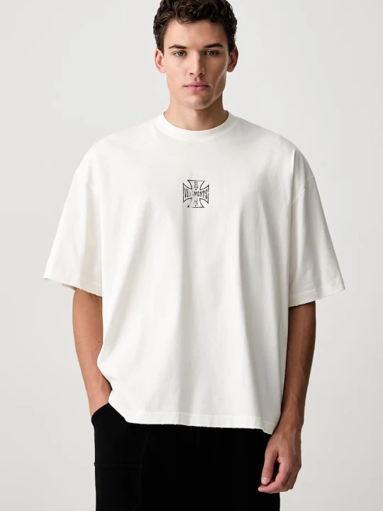 Zdjęcie produktu Vetements Biker Cross Logo T-shirt bawełniany męski