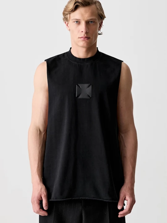 Zdjęcie produktu Vetements Leather Cross top bawełniany męski