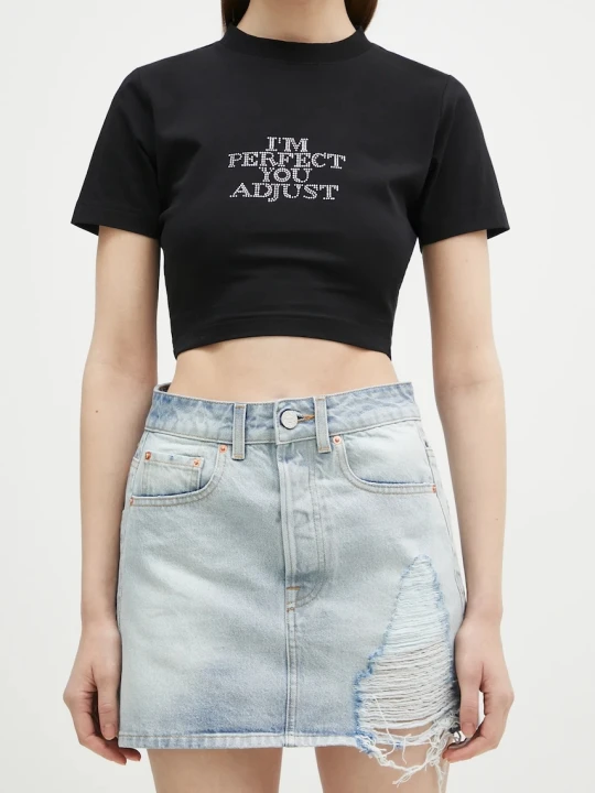 Zdjęcie produktu VETEMENTS spódnica jeansowa Destroyed Denim Mini