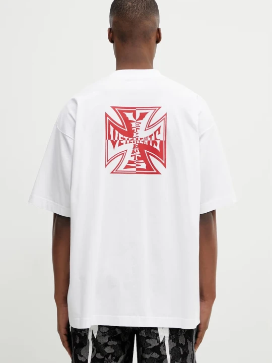 Zdjęcie produktu VETEMENTS t-shirt bawełniany Double Biker Cross