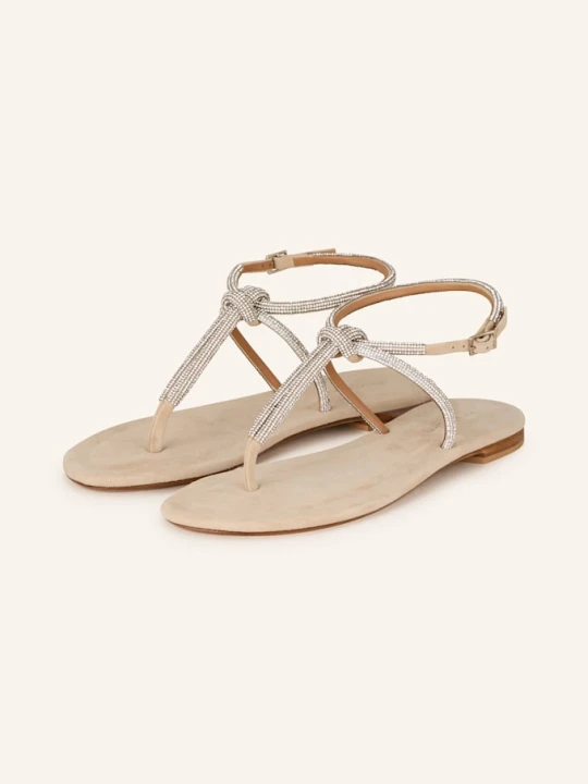Zdjęcie produktu Viamercanti Japonki Erchie Z Ozdobnymi Kamykami beige SREBRNY