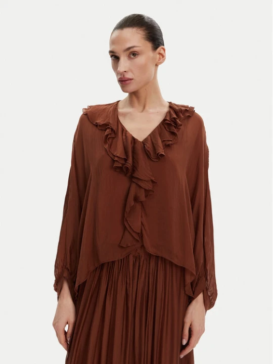 Zdjęcie produktu ViCOLO Bluzka TD0019 Brązowy Oversize
