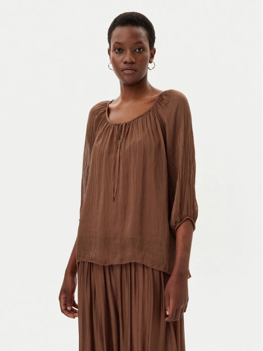 Zdjęcie produktu ViCOLO Bluzka TD0020 Brązowy Loose Fit