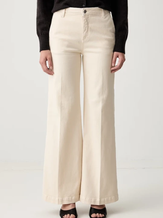Zdjęcie produktu ViCOLO jeansy wide leg damskie beżowy