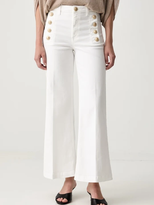 Zdjęcie produktu ViCOLO jeansy wide leg damskie biały