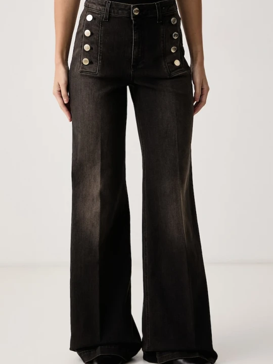 Zdjęcie produktu ViCOLO jeansy wide leg damskie czarny