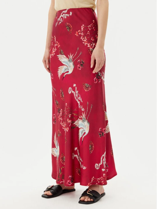 Zdjęcie produktu ViCOLO Spódnica maxi TD0472 Bordowy Slim Fit