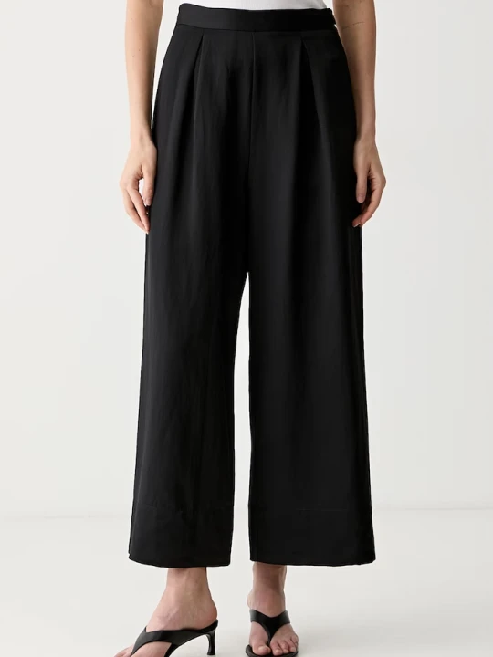 Zdjęcie produktu ViCOLO spodnie culottes damskie z wiskozą czarny
