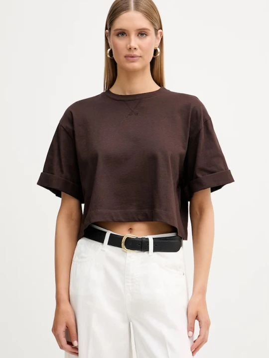 Zdjęcie produktu ViCOLO T-shirt damski bawełniany brązowy