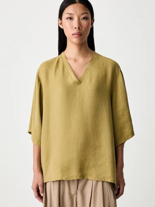 Zdjęcie produktu ViCOLO T-shirt oversize damski z lyocellu zielony