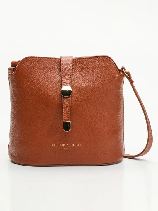 Zdjęcie produktu Victor & Hugo Paris Skórzana torebka "Elise" w kolorze karmelowym - 22 x 23 x 13 cm rozmiar: onesize