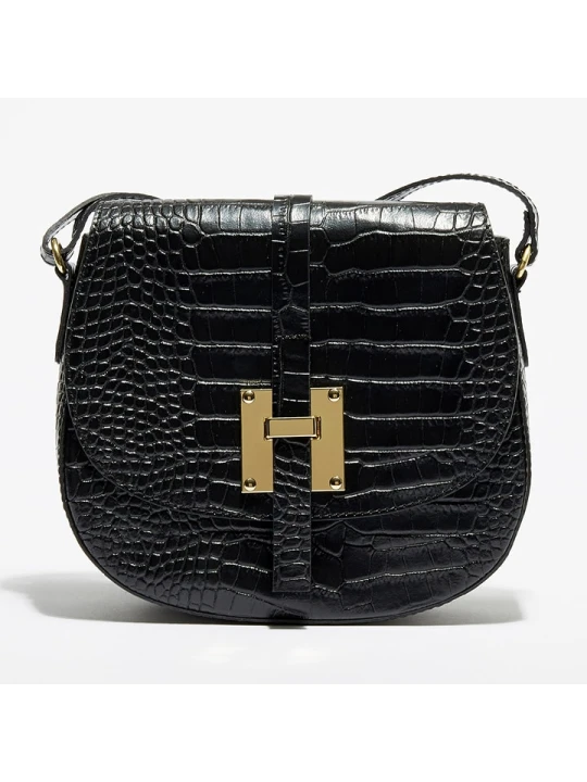 Zdjęcie produktu Victor & Hugo Paris Skórzana torebka "Kara" w kolorze czarnym - 22 x 18 x 6 cm rozmiar: onesize