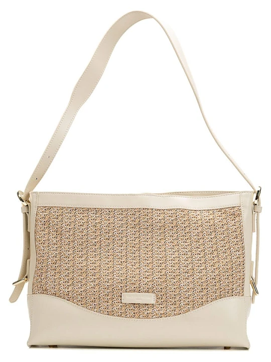 Zdjęcie produktu Victor & Hugo Paris Skórzana torebka "Malaya" w kolorze beżowym - 40 x 12 x 10 cm rozmiar: onesize