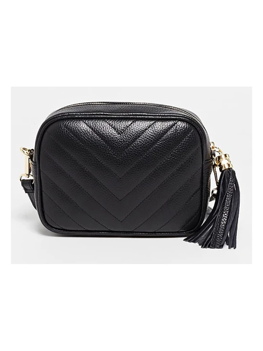 Zdjęcie produktu Victor & Hugo Paris Skórzana torebka "Nat" w kolorze czarnym - 20 x 15 x 6 cm rozmiar: onesize