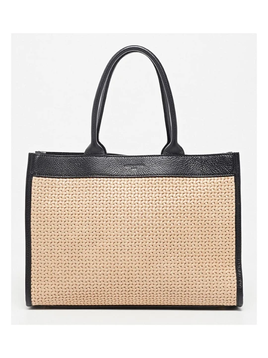 Zdjęcie produktu Victor & Hugo Paris Skórzana torebka "Nina" w kolorze beżowym - 37 x 27 x 12 cm rozmiar: onesize