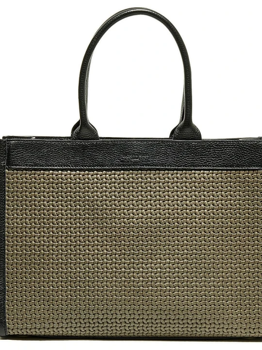 Zdjęcie produktu Victor & Hugo Paris Skórzana torebka "Nina" w kolorze czarno-oliwkowym - 37 x 27 x 12 cm rozmiar: onesize